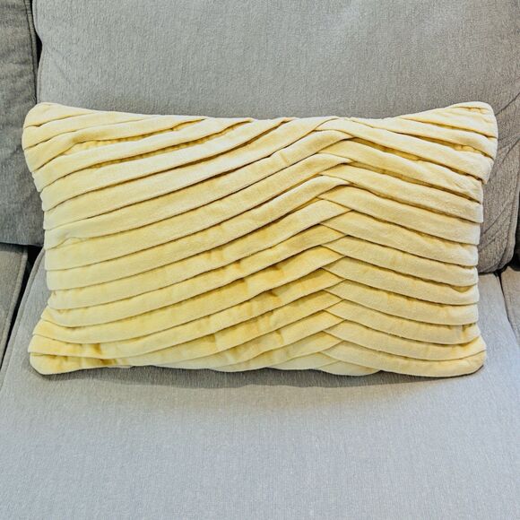 Williams Sonoma Home Velvet Pleated Lumbar Throw Pillow Cover Set